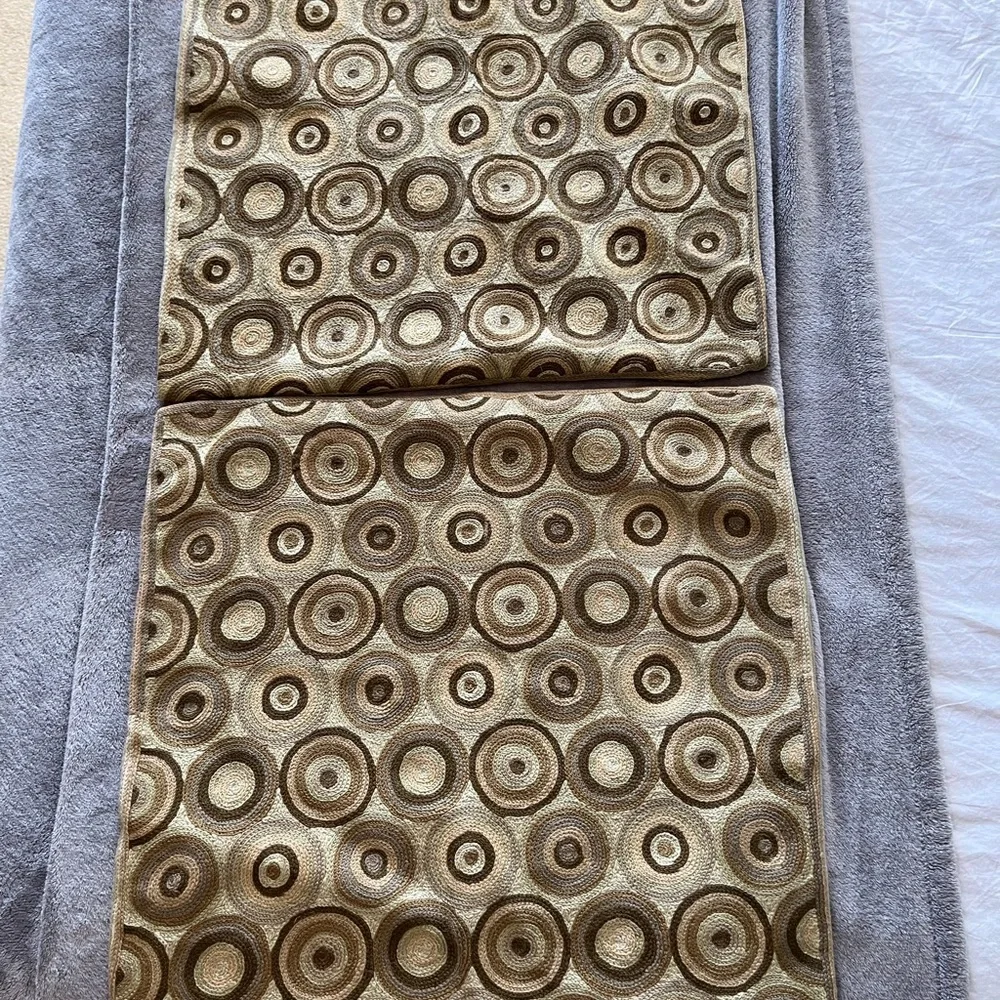 Crate & Barrel Circle Stitch Pillow Covers (2)